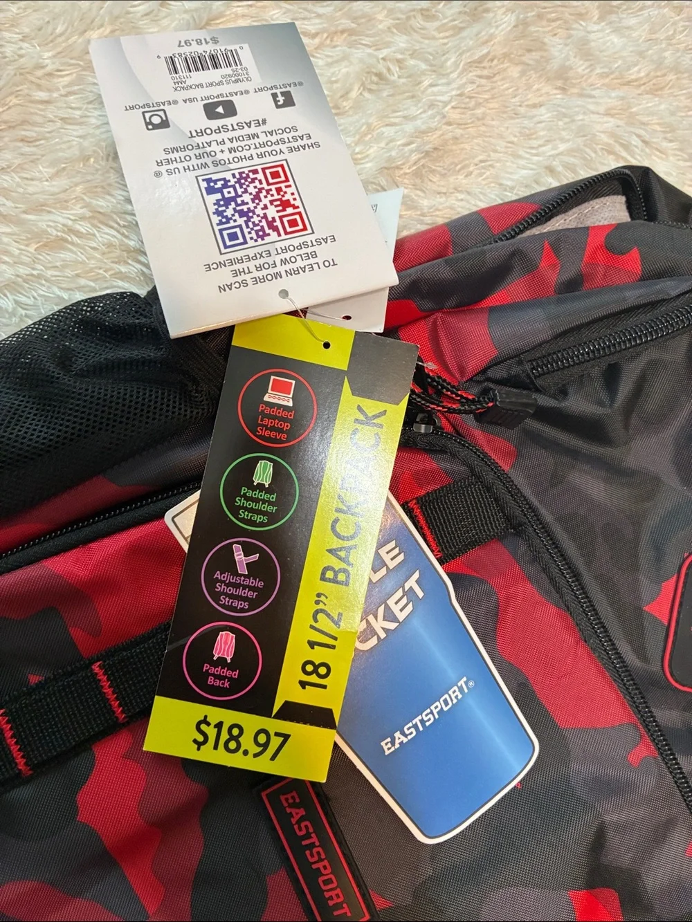 Black and Red Camo Men's Backpack